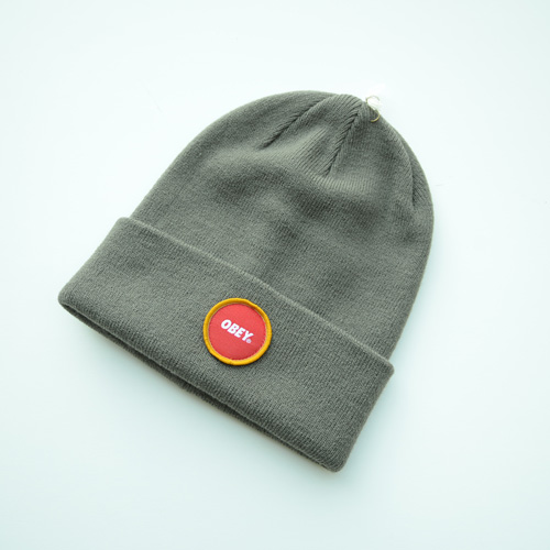 OBEY/オベイ フェルトロゴニットキャップ　オリーブ