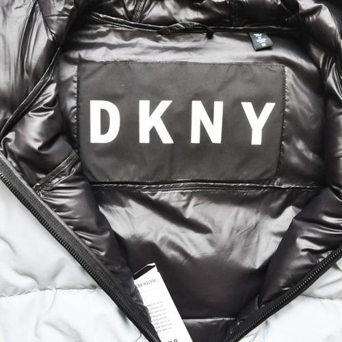 DKNY/ダナキャラン　CLASSIC HOODED LOGO  リフレクターキルティングベスト-4