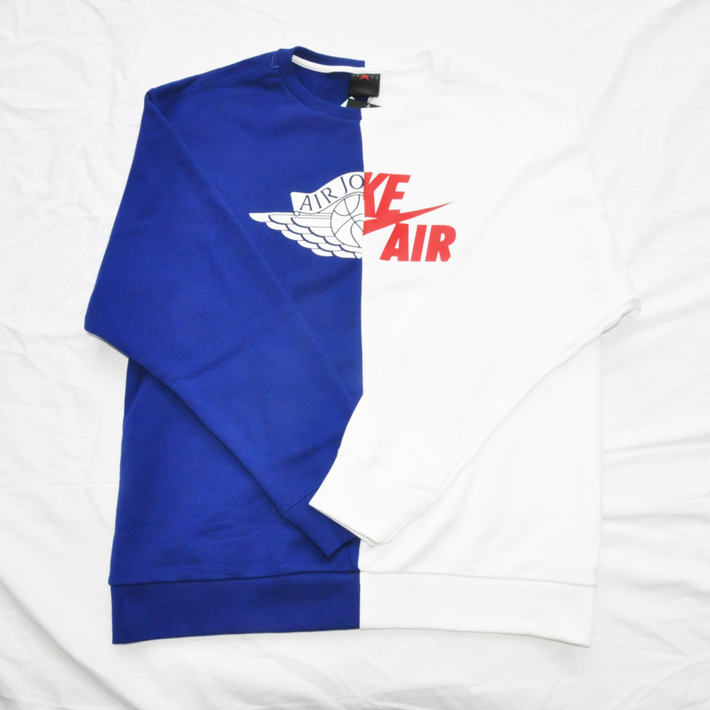 Nike ナイキ Air Jordan Nike Air スプリットロゴクルーネック スウェット ホワイト ブルー Big Size Tunnel Store 大阪アメリカ村のストリートスタイルのセレクトショップ Nike ナイキ Air Jordan Nike Air スプリットロゴクルーネック スウェット ホワイト ブルー Big Size Tunnel Store 大阪アメリカ村のストリートスタイルのセレクトショップ