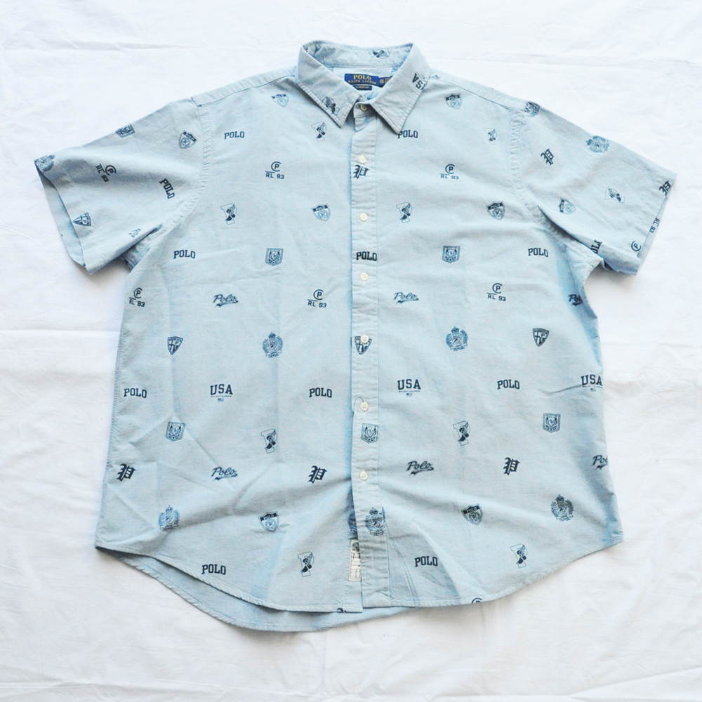 POLO RALPH LAUREN/ポロ ラルフローレン RL93 総柄 シャンブレー半袖 