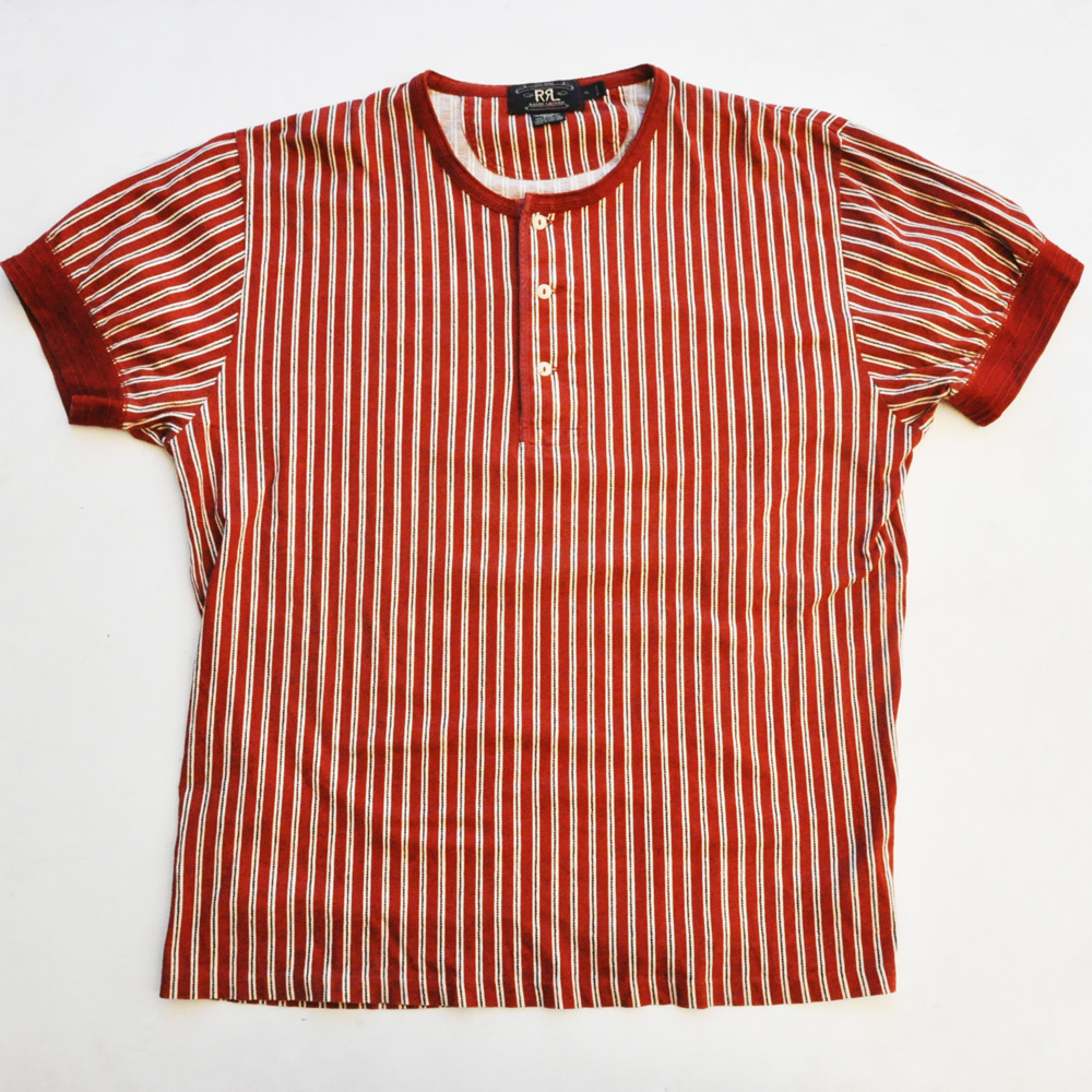 RRL/ダブルアールエル ヘンリーネック半袖TシャツBIG SIZE DEAD STOCK