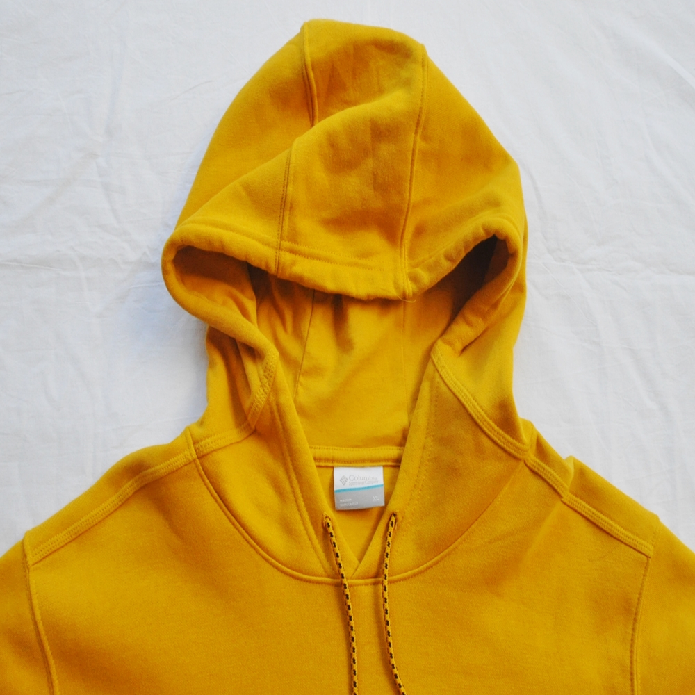 COLUMBIA/コロンビア EMBROIDERY COLUMBIA LOGO PULL OVER SWEAT HOODIE MUSTARD COLOR BIG SIZE-3