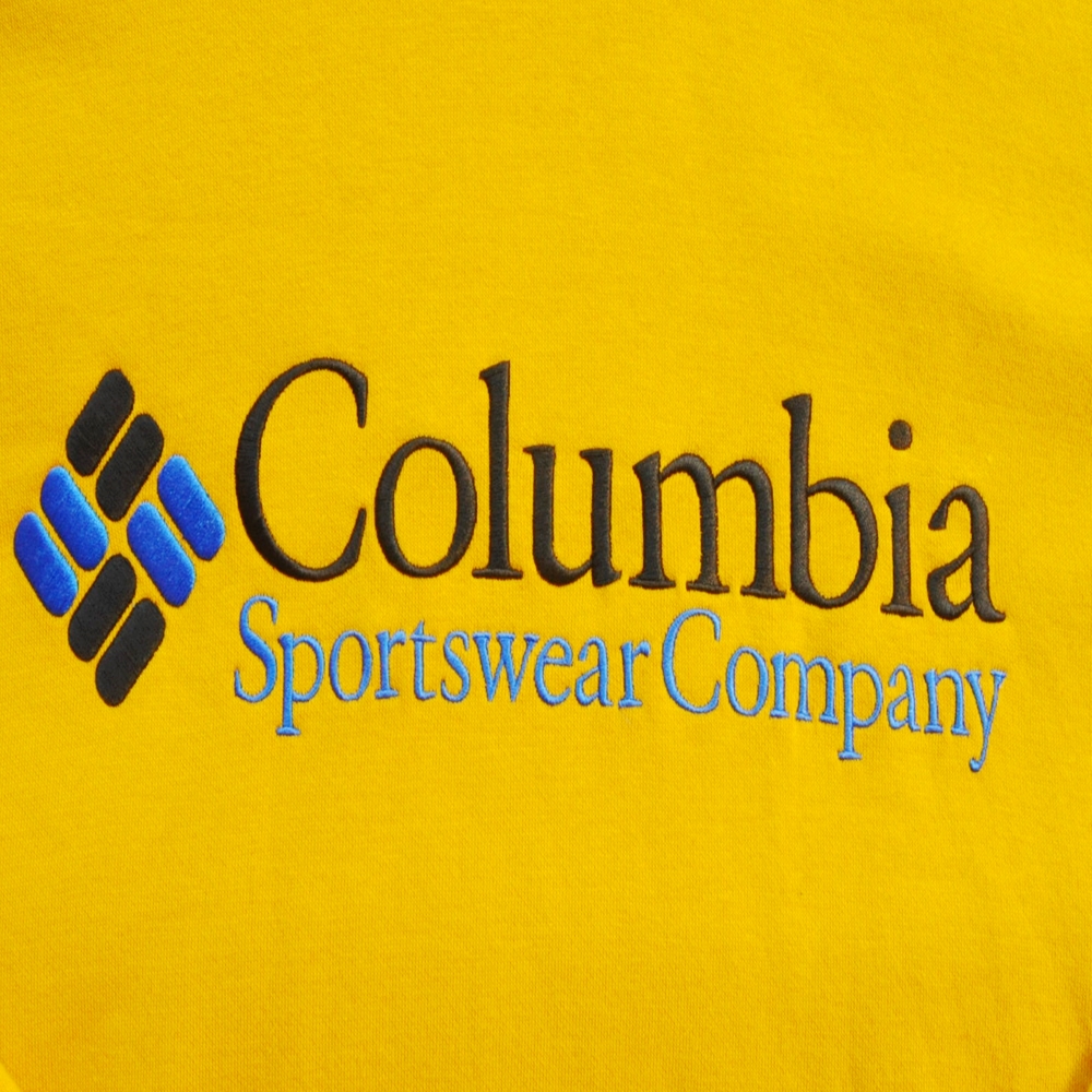 COLUMBIA/コロンビア EMBROIDERY COLUMBIA LOGO PULL OVER SWEAT HOODIE MUSTARD COLOR BIG SIZE-4