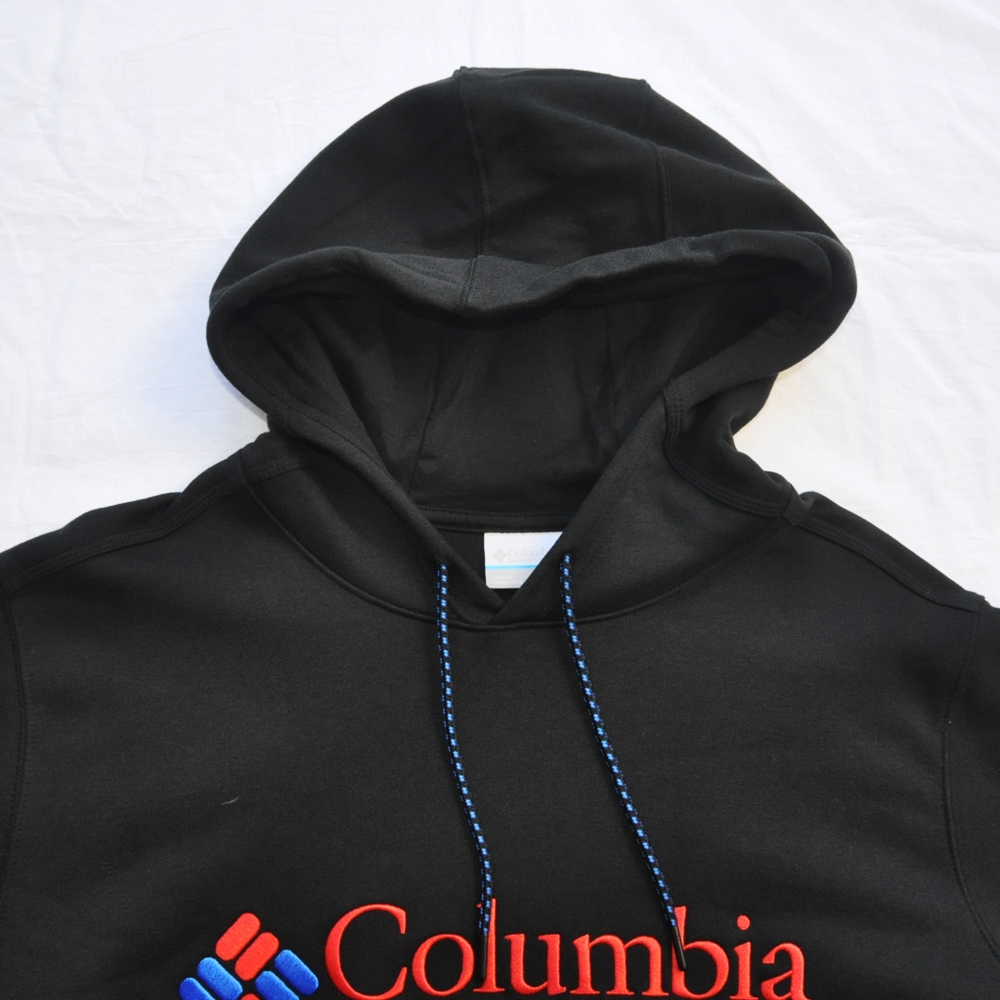 COLUMBIA/コロンビア EMBROIDERY COLUMBIA LOGO PULL OVER SWEAT HOODIE BLACK BIG SIZE-4