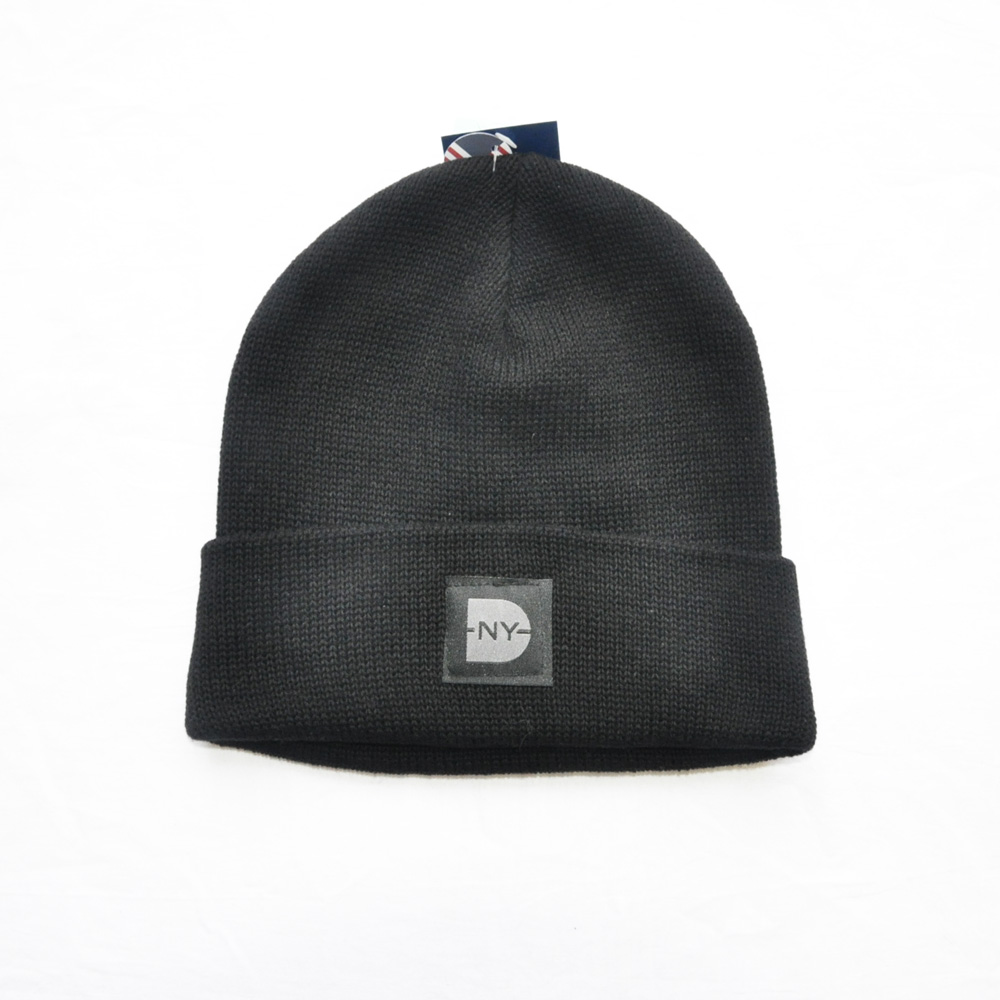 DAVE’S NEW YORK/デイヴス ニューヨーク DAVE’S NEW YORK ICONIC LOGO COTTON KNIT BEANIE BLACK