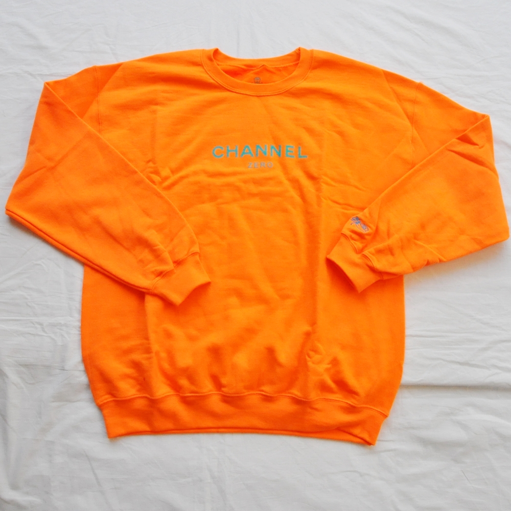 SSUR /サー SSUR CHANNEL ZERO CREW NECK SWEAT ORANGE×GREEN