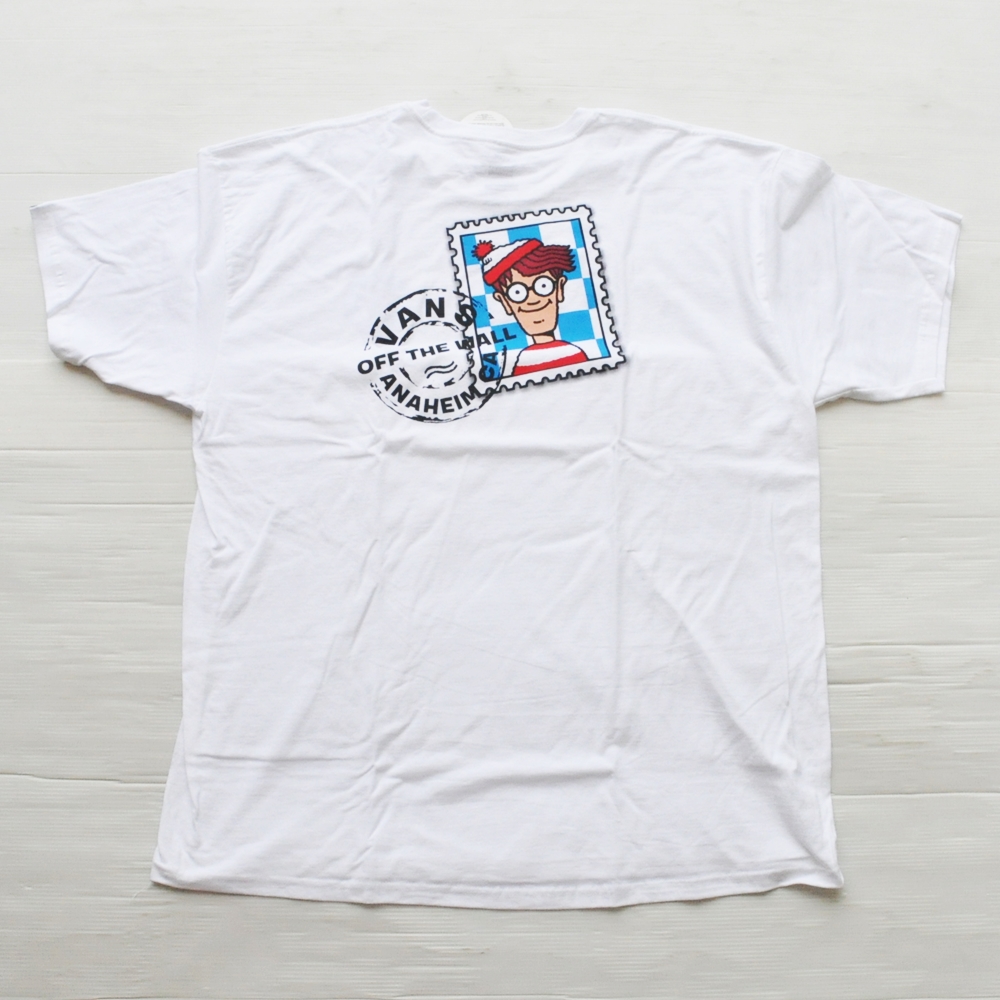 VANS/バンズ VANS×WHERE’S WOLDO I FOUND WALDO OFF THE WALL T-SHIRT WHITE BIG SIZE