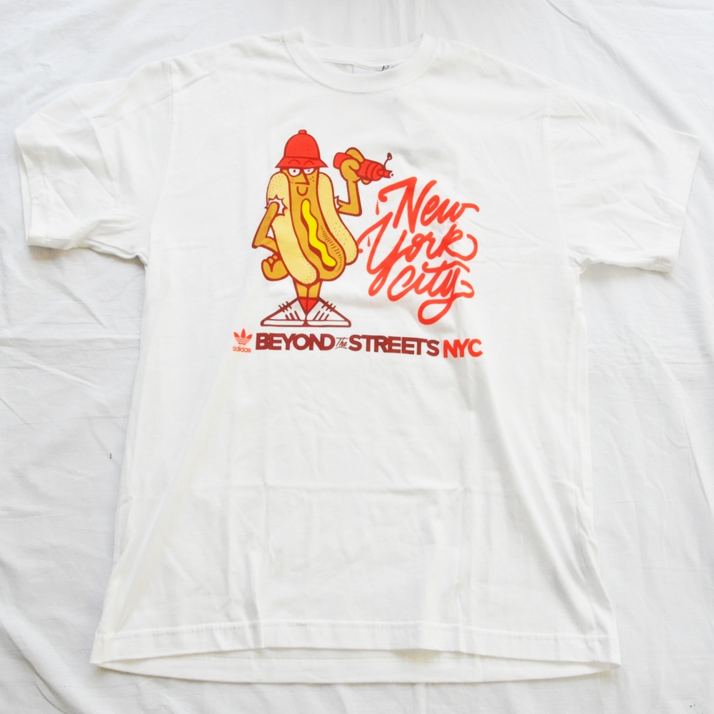 ADIDAS/アディダス adidas Originals BEYOND THE STREETS NYC HOT DOG T-SHIRT NYC LIMITED