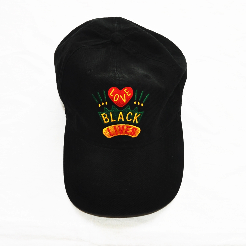 CROSS COLOURS/クロスカラーズ LOVE BLACK LIVERS 6 PANEL BASEBALL CAP BLACK