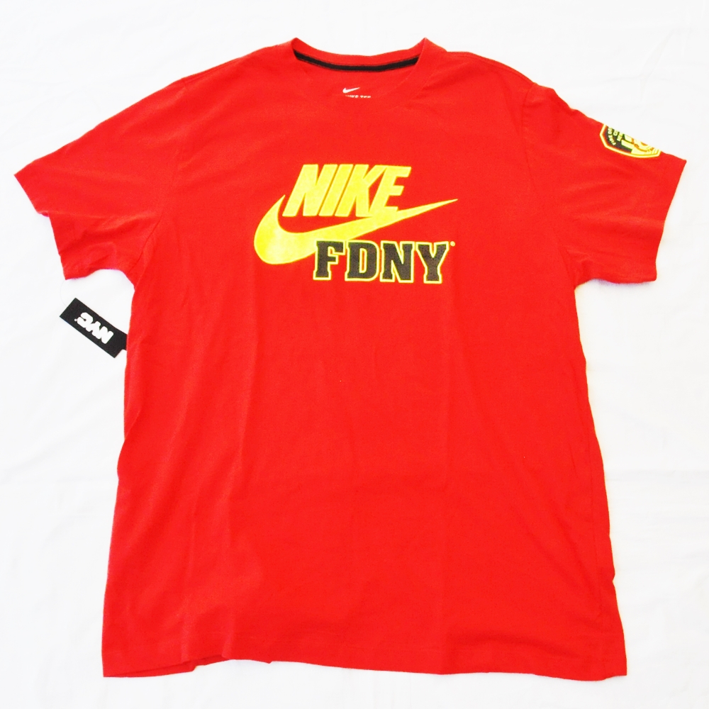 NIKE/ナイキ FIRE DEPARTMENT CITY OF NEW YORK NIKE FDNY T-SHIRT RED NYC LIMITED BIG SIZE