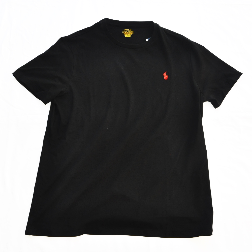 POLO RALPH LAUREN/ポロラルローレン ONE POINT PONY CREW NECK PLAIN T-SHIRT BLACK BIG SIZE