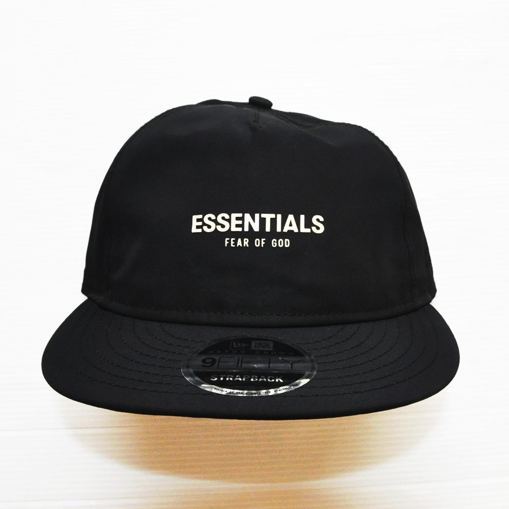 FEAR OF GOD / フィアオブゴッド NEW ERA FEAR OF GOD ESSENTIALS RC 9FIFTY LOGO STRAP BACK BLACK