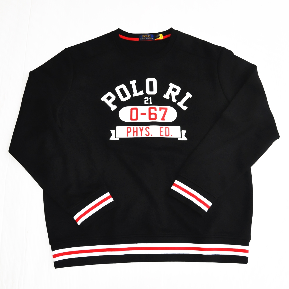 POLO RALPH LAUREN/ポロラルローレン POLO RL LOGO CREW NECK SWEAT BLACK BIG SIZE