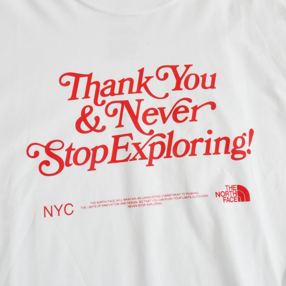 THE NORTH FACE/ザノースフェイス THANK YOU & NEVER STOP EXPLORING LONG SLEEVE T-SHIRT NYC LIMITED-3