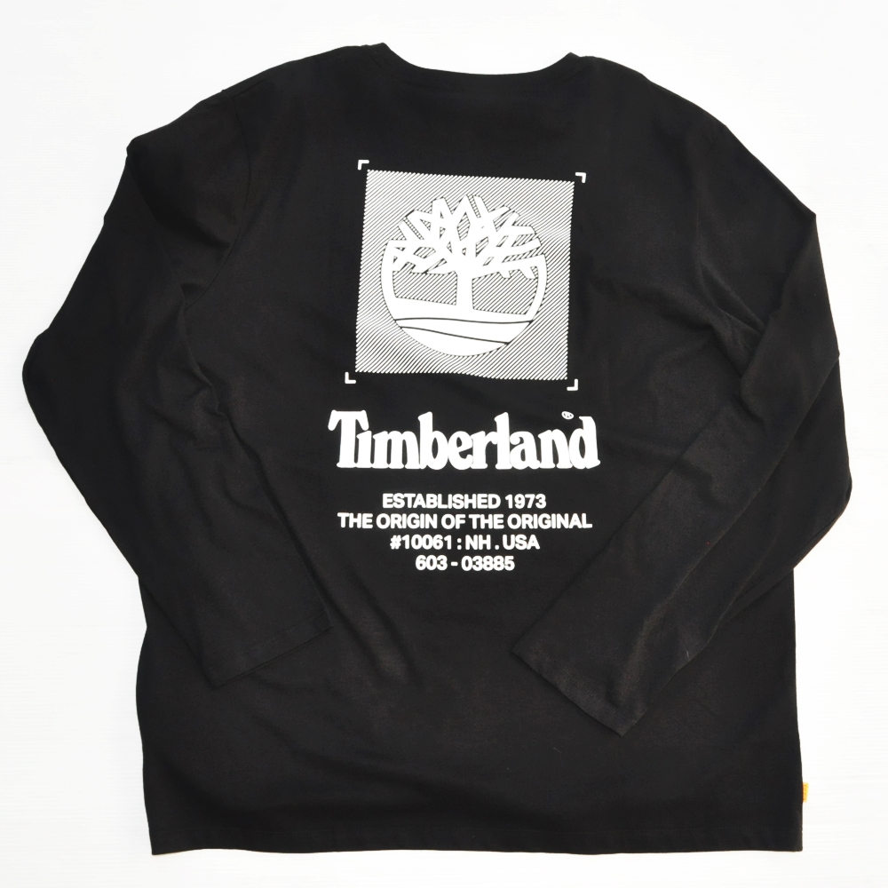 TIMBERLAND / ティンバーランド BACK TIMBERLAND LOGO  LONG SLEEVE T-SHIRT BLACK BIG SIZE