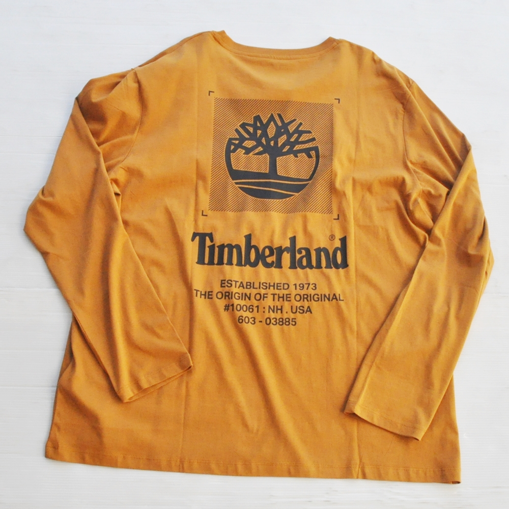 TIMBERLAND / ティンバーランド BACK TIMBERLAND LOGO  LONG SLEEVE T-SHIRT CAMEL BIG SIZE