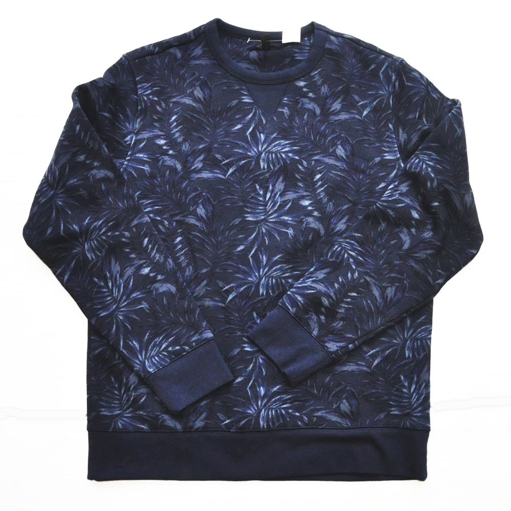 BANANA REPUBLIC/バナナリパブリック SAFARI PATTERN CREW NECK SWEAT NAVY