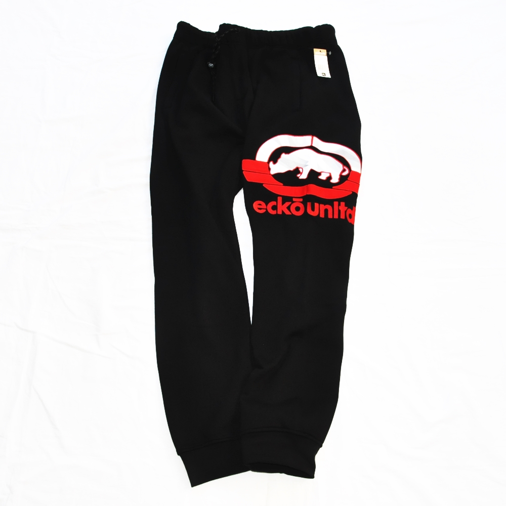 ECKO UNLTD / エコーアンリミテッド BIG PATCH ECKO LOGO SWEAT PANTS BLACK BIG SIZE