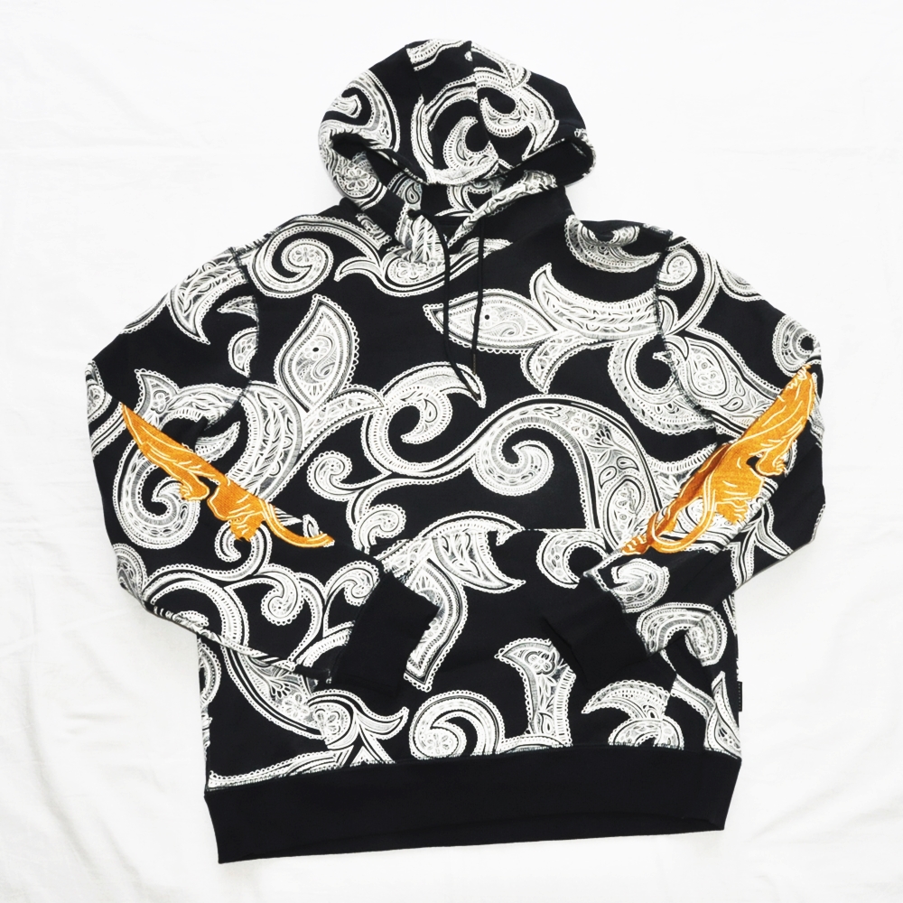 SEAN JOHN / ショーン ジョン TWO PANTHER PAISLEY PATTERN PULLOVER SWEAT HOODIE　Vintage