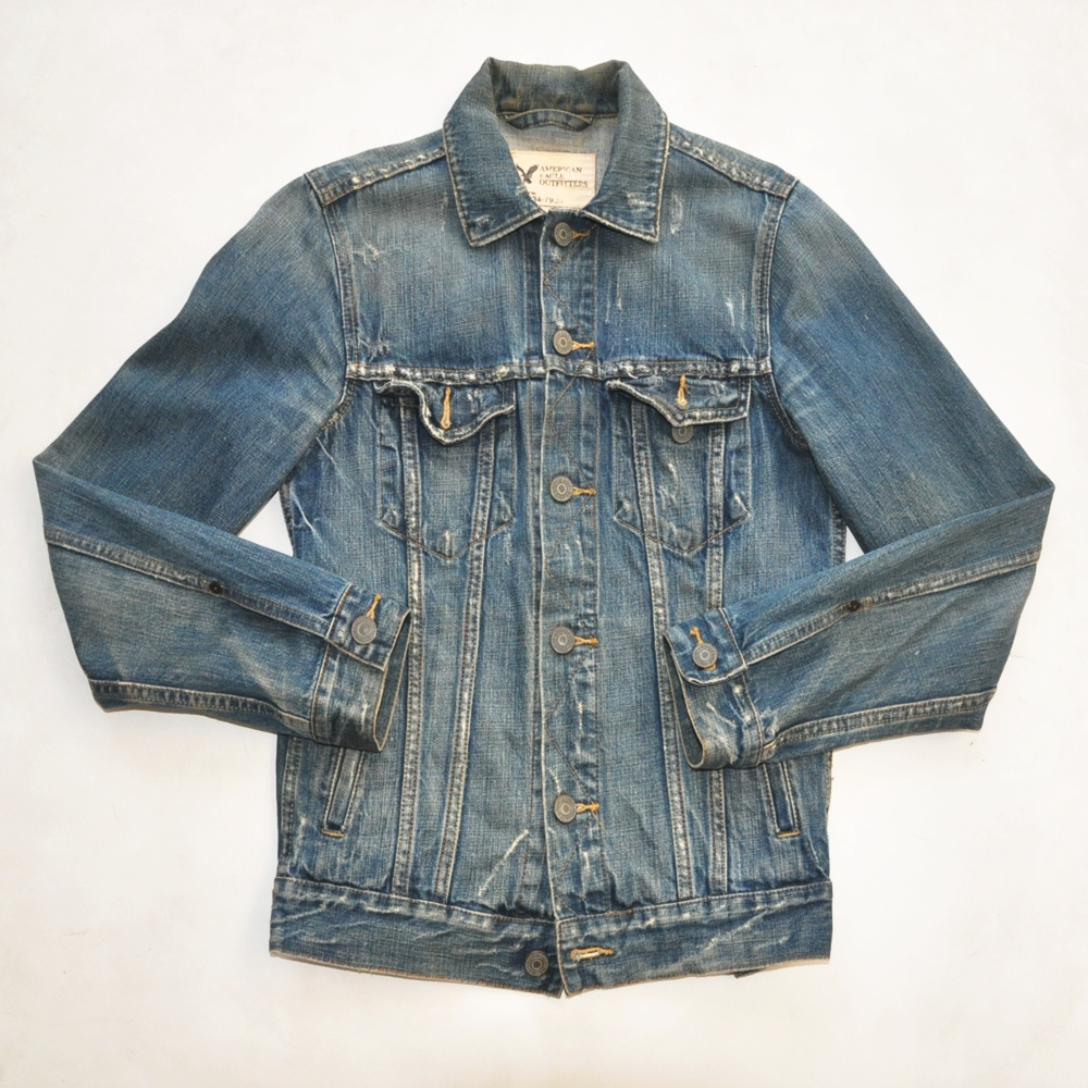 AMERICAN EAGLE OUTFITTERS / アメリカン イーグル アウトフィッターズ DAMAGE DENIM JACKET VINTAGE XS