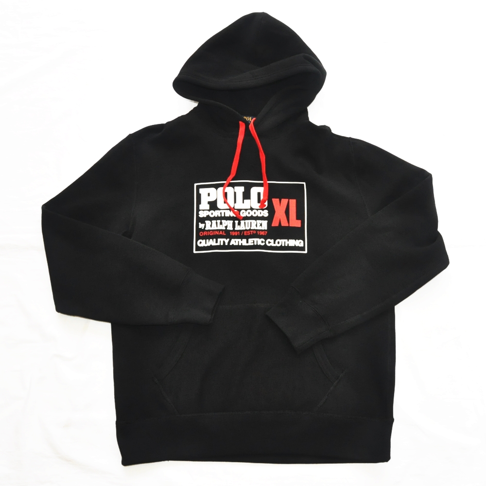 POLO RALPH LAUREN / ポロラルローレン POLO SPORTING GOODS BOX LOGO SWEAT HOODIE BLACK