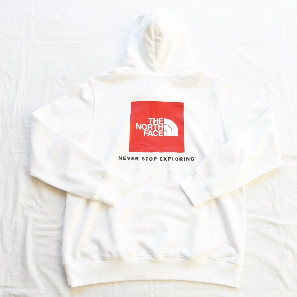 THE NORTH FACE / ザノースフェイス BOX LOGO NEVER STOP EXPLORING PULLOVER SWEAT HOODIE WHITE BIG SIZE