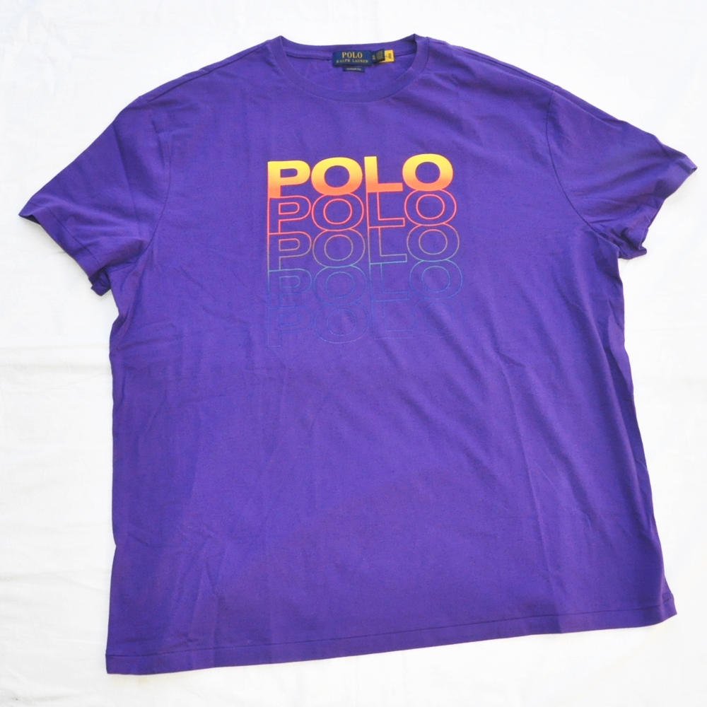 POLO RALPH LAUREN / ポロラルローレン POLO GRADATION LOGO T-SHIRT PURPLE