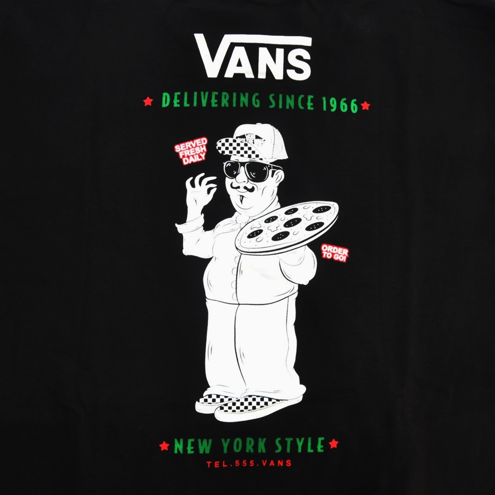 VANS / バンズ NEW YORK CITY PIZZA CHEF PRINT T-SHIRT BLACK-3