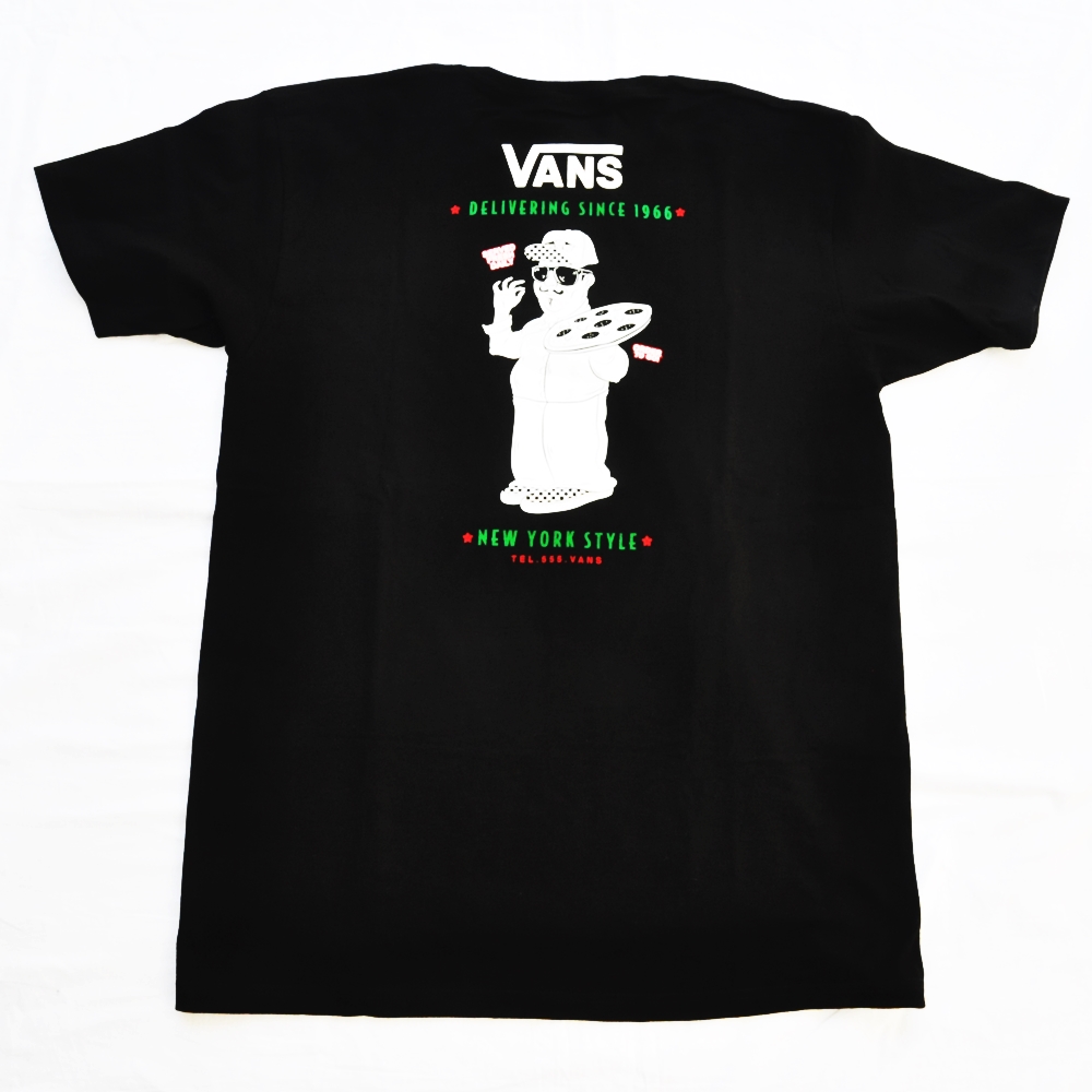 VANS / バンズ NEW YORK CITY PIZZA CHEF PRINT T-SHIRT BLACK