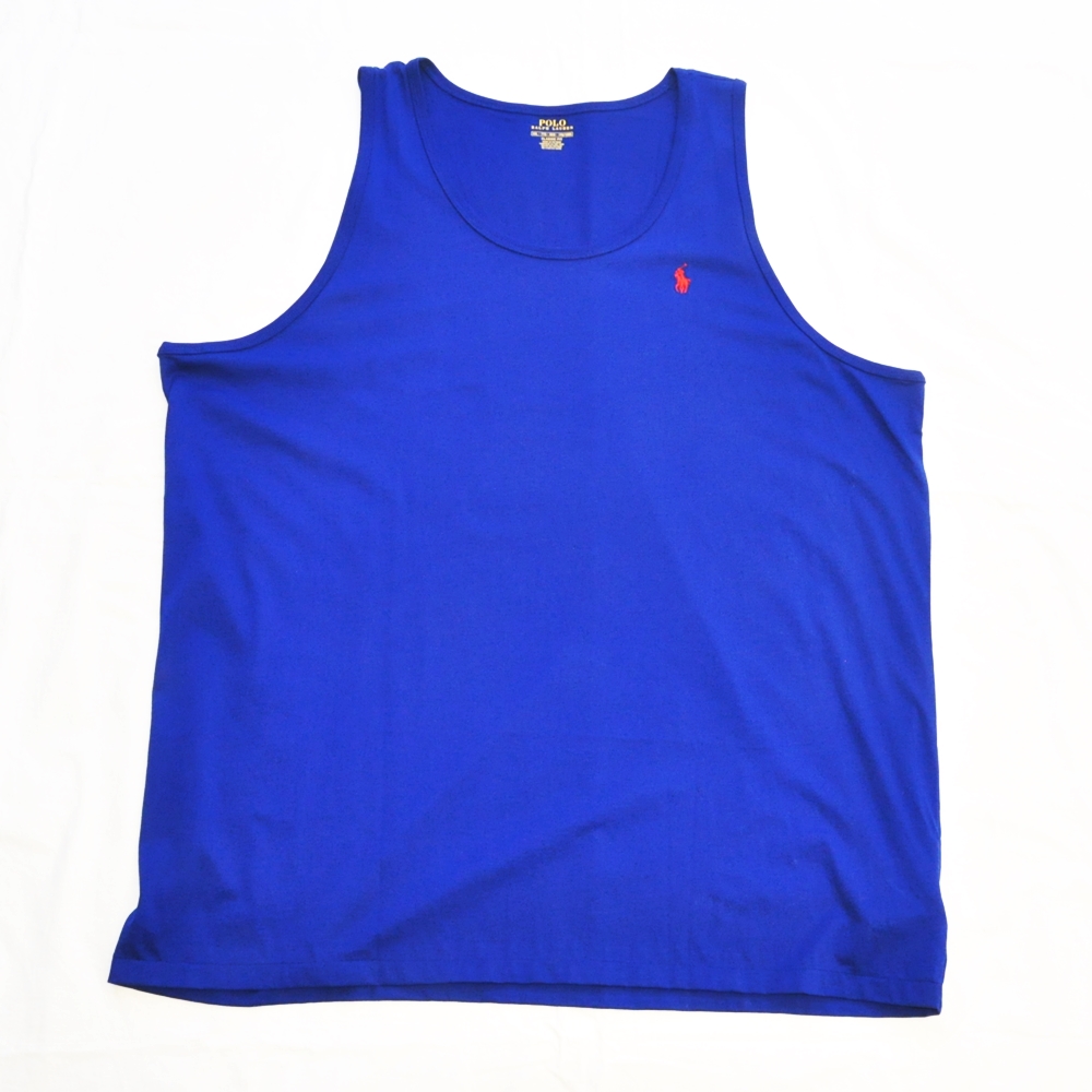 POLO RALPH LAUREN / ポロラルフローレン ONE POINT PONY LOGO TANK TOP BLUE BIG SIZE