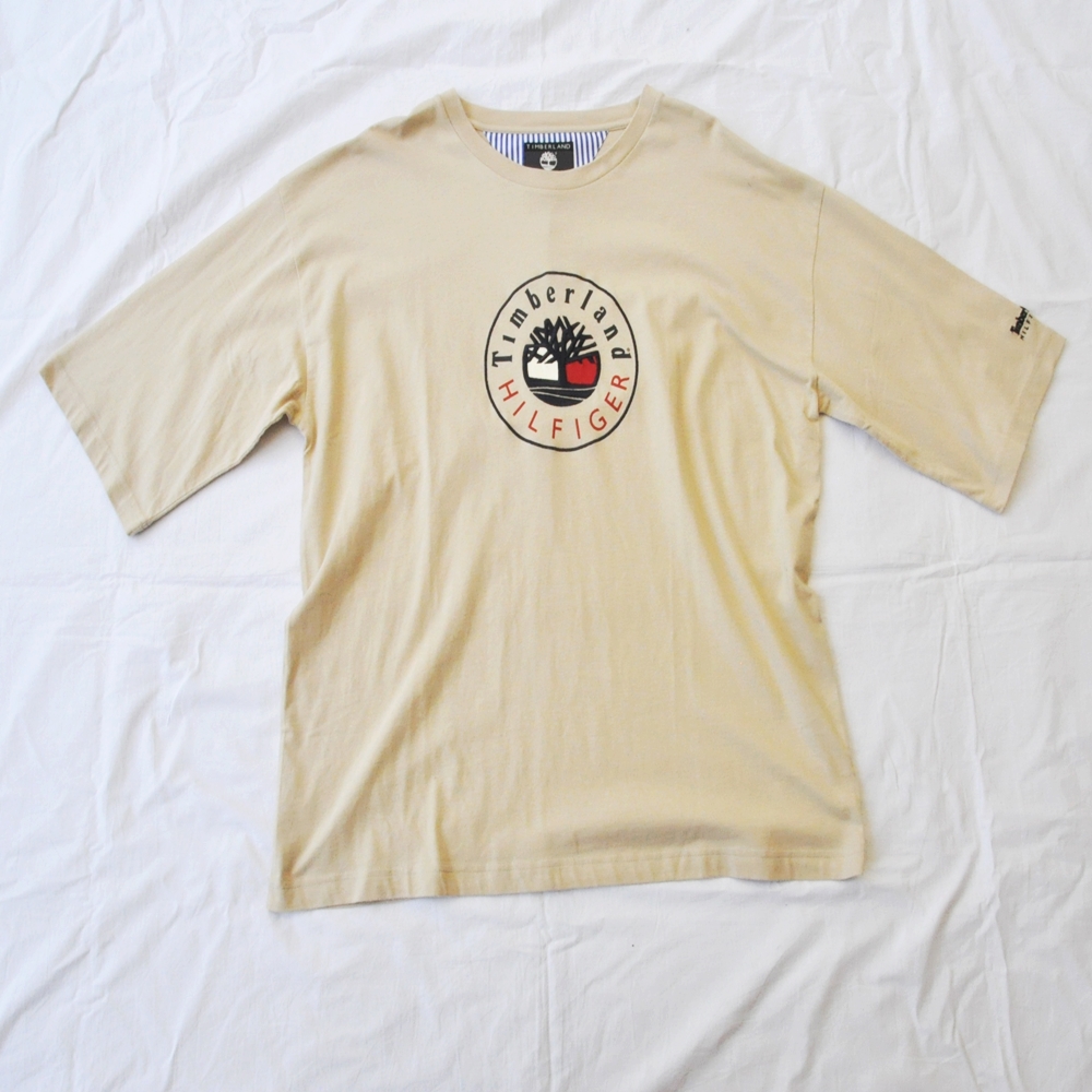 TIMBERLAND / ティンバーランド TIMBERLAND×TOMMY HILFIGER TH X TBL LOGO T-SHIRT BEIGE BIG SIZE