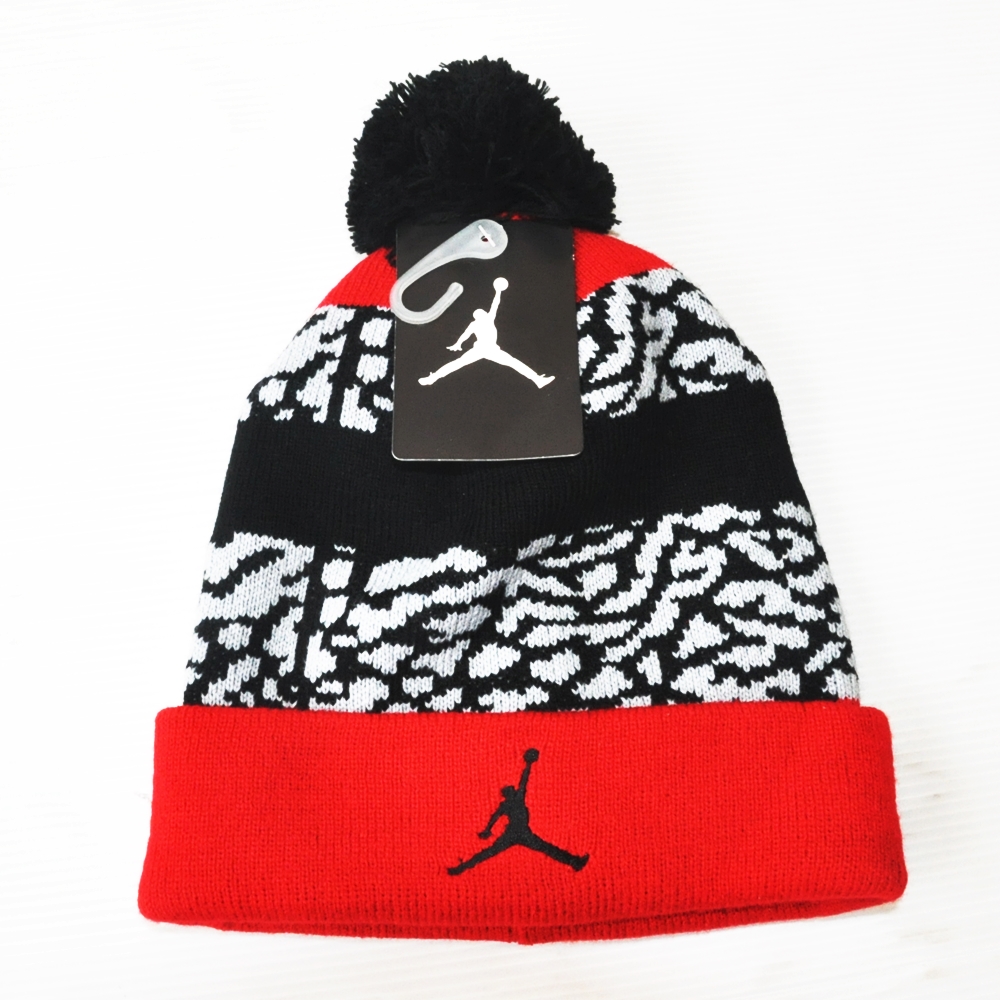 NIKE / ナイキ AIR JORDAN ELEPHANT PATTERN  POM-PON KINT CAP RED×BLACK