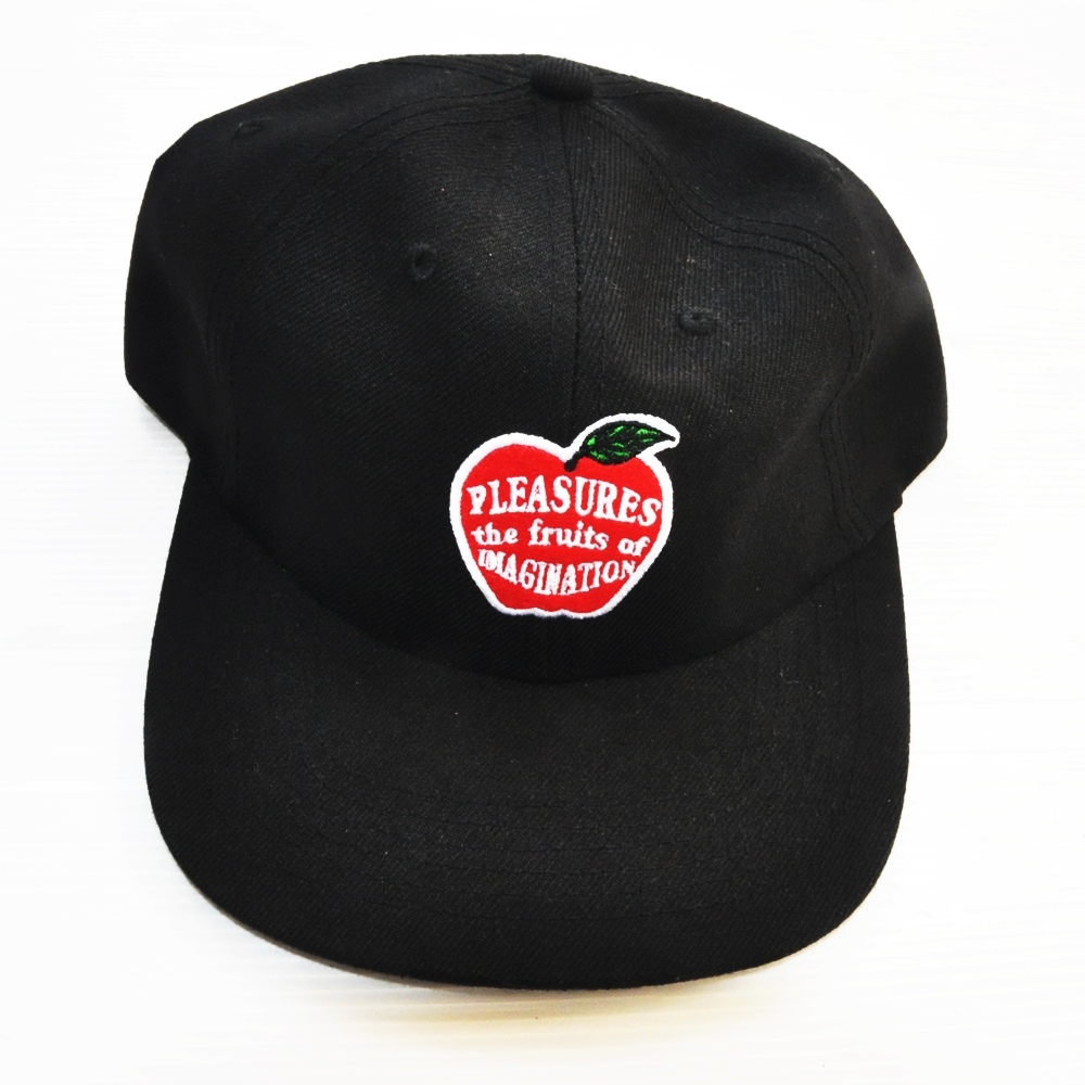 PLEASURES / プレジャーズ BIG APPLE LOGO THE FRUITS OF IMAGINATION SNAP BACK BLACK