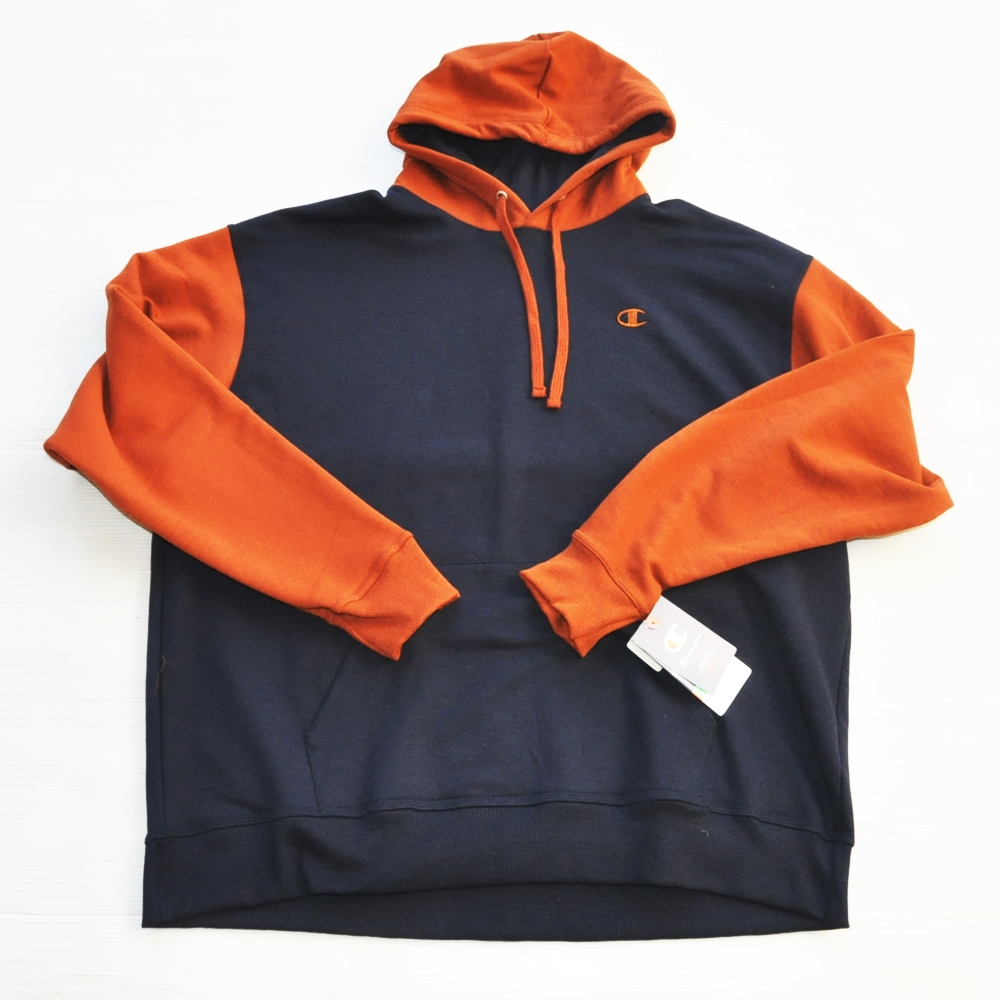 CHAMPION / チャンピオン AUTHENTIC PULLOVER SWEAT HOODIE BROWN×NAVY BIG SIZE