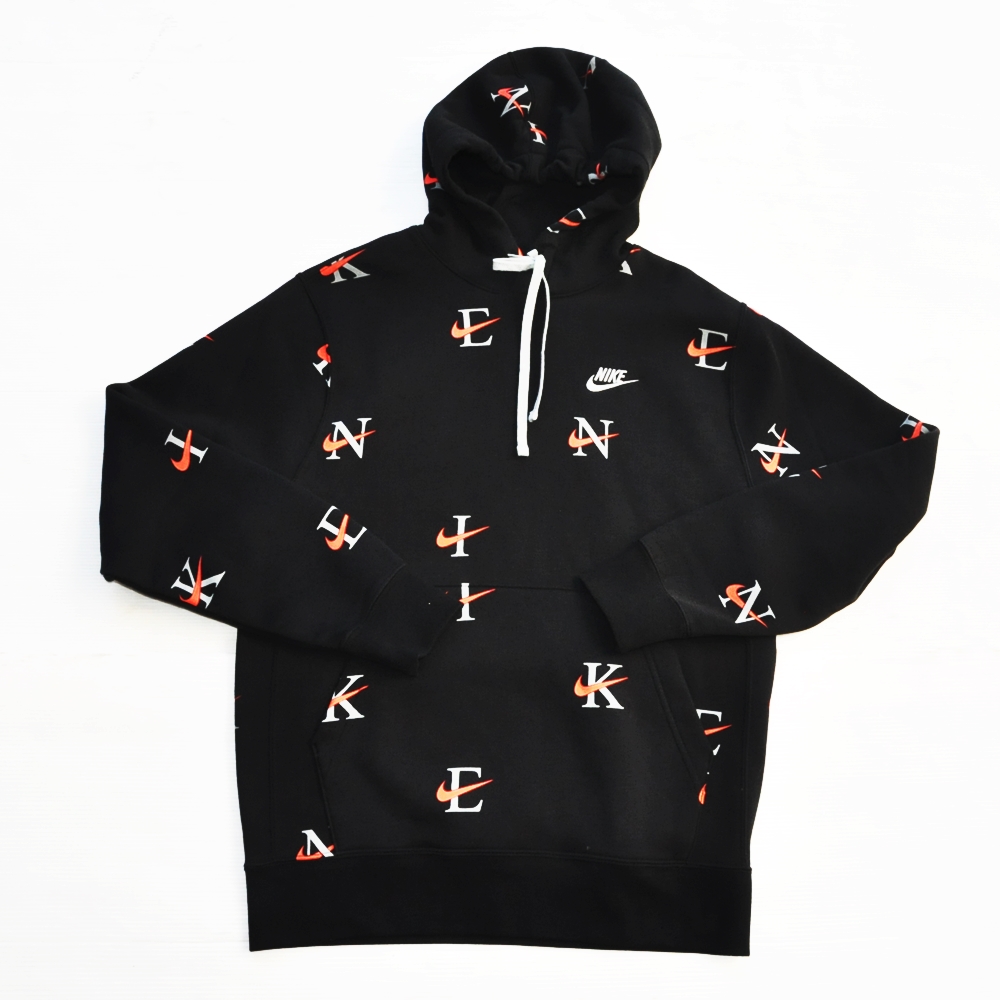 NIKE / ナイキ SPORTSWEAR CLUB MONOGRAM  SWEAT HOODIE BLACK S～XXL | ストリートスタイルのセレクトストア | TUNNEL STORE - トンネルストア