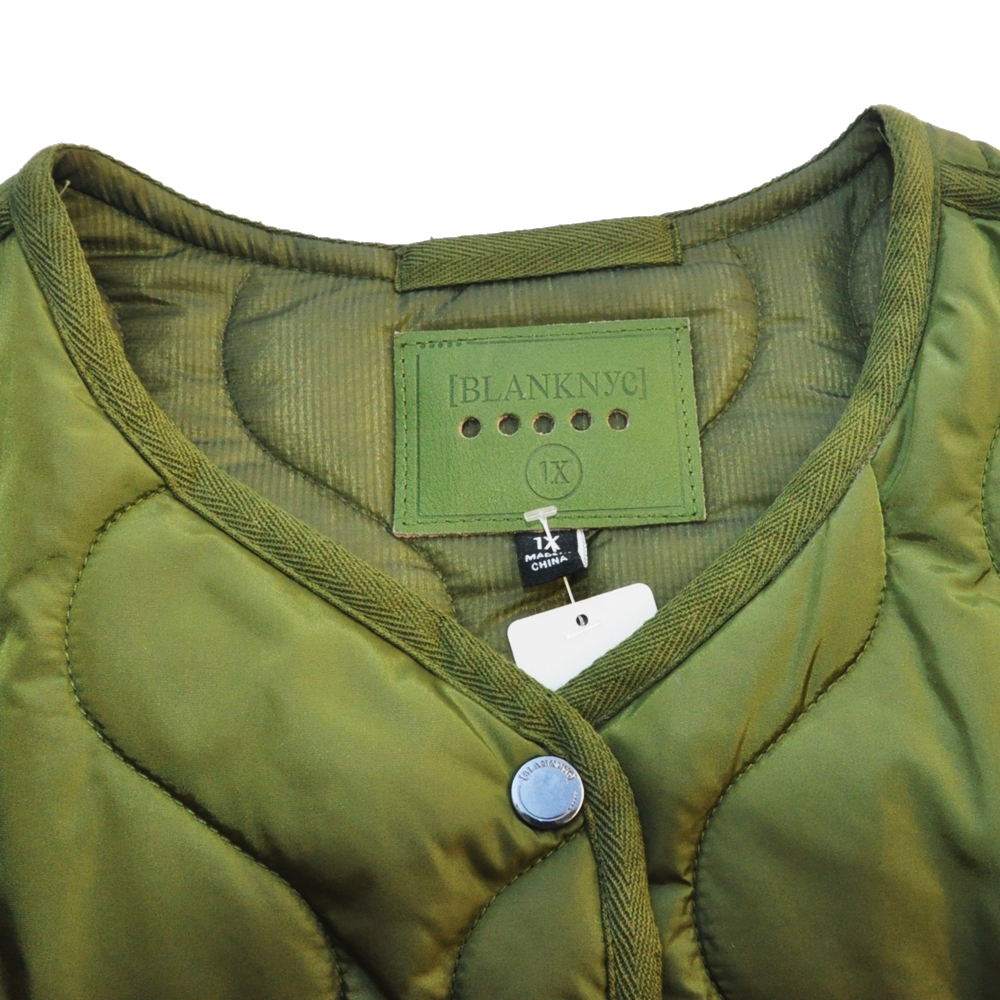 BLANK NYC / ブランクニューヨークシティー LIGHT QUILTED JACKET OLIVE GREEN  BIG SIZE-3