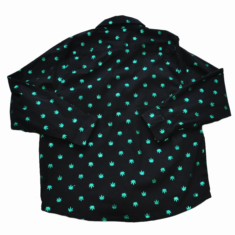 THE DRILL CLOTHIG COMPANY / ドリルクロージング CANNABIS PATTERNED ALL OVER SHIRT BIG SIZE-2