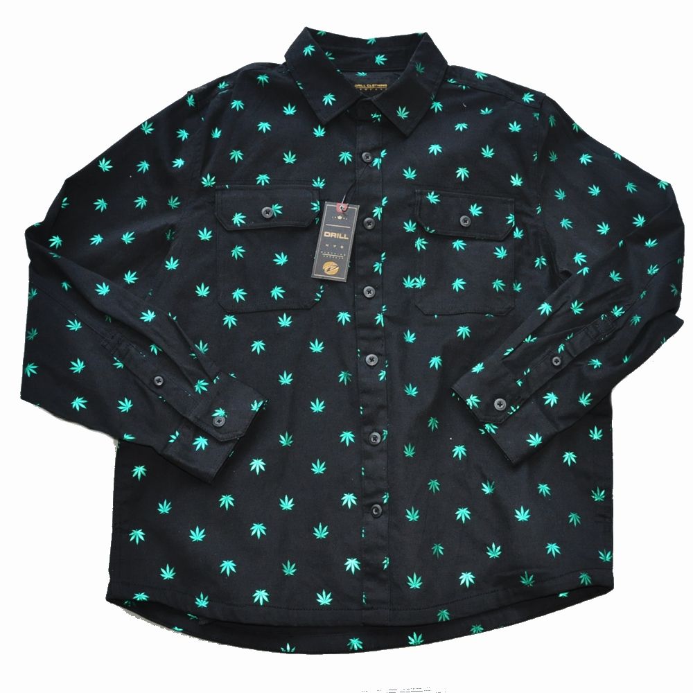 THE DRILL CLOTHIG COMPANY / ドリルクロージング CANNABIS PATTERNED ALL OVER SHIRT BIG SIZE | ストリートスタイルのセレクトストア | TUNNEL STORE - トンネルストア