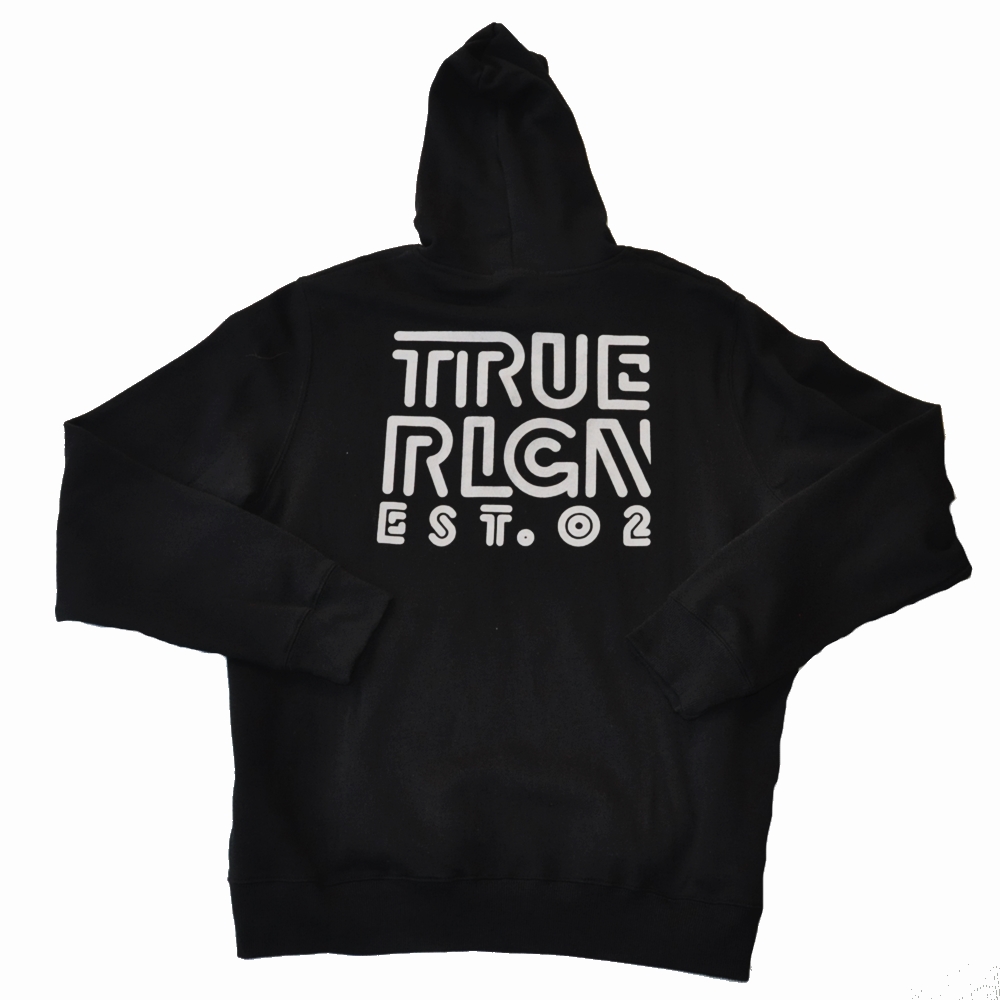 TRUE RELIGION / トゥルー レリジョン LOGO PULL OVER SWEAT HOODIE BLACK BIG SIZE