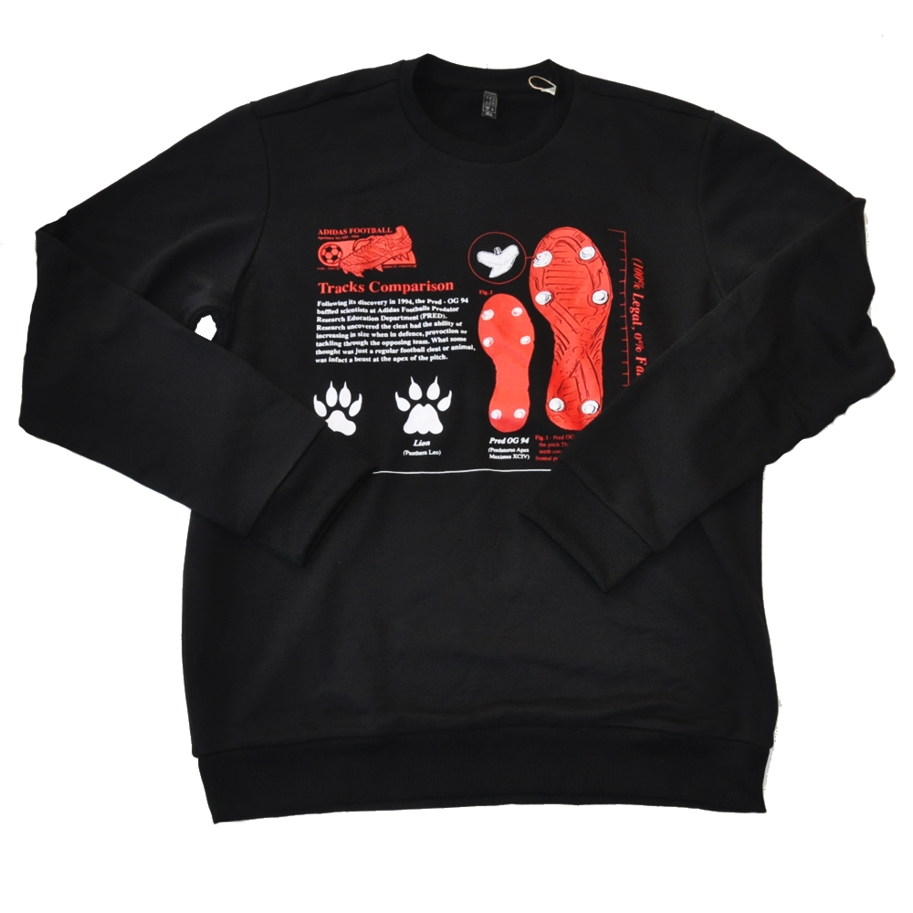 ADIDAS / アディダス FOOT BALL CREW NECK SWEAT BLACK