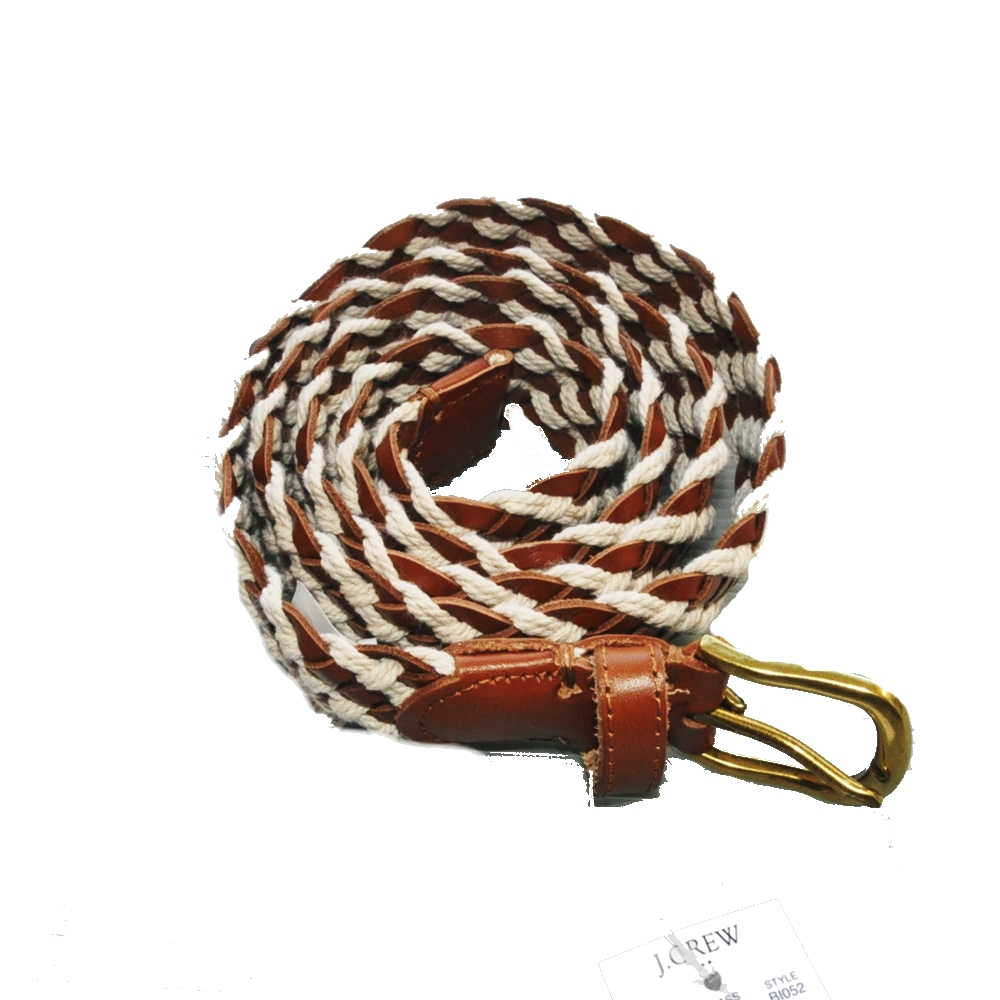 J.CREW / ジェイクルー COW LEATHER & COTTON BRAIDED BELT