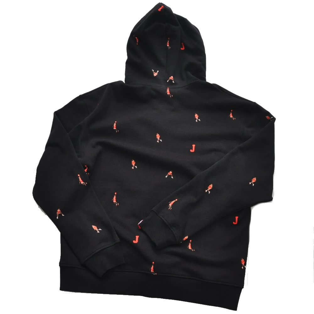 NIKE AIR JORDAN BIT ICON ESSENTIALS FLEECE PULLOVER HOODIE BLACK TUNNEL STORE