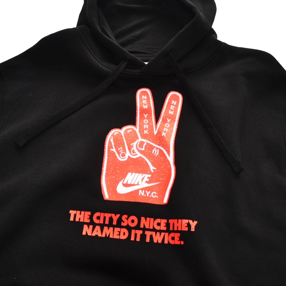 NIKE / ナイキ NYC CLUB HAND SIGN PULLOVER SWEAT HOODIE BLACK NYC LIMITED-3