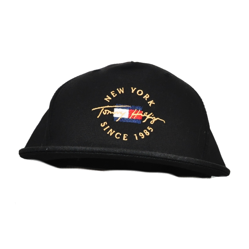 TOMMY HILFIGER /トミーヒルフィガー TOMMY HILFIGER LOGO SNAP BACK CAP BLACK