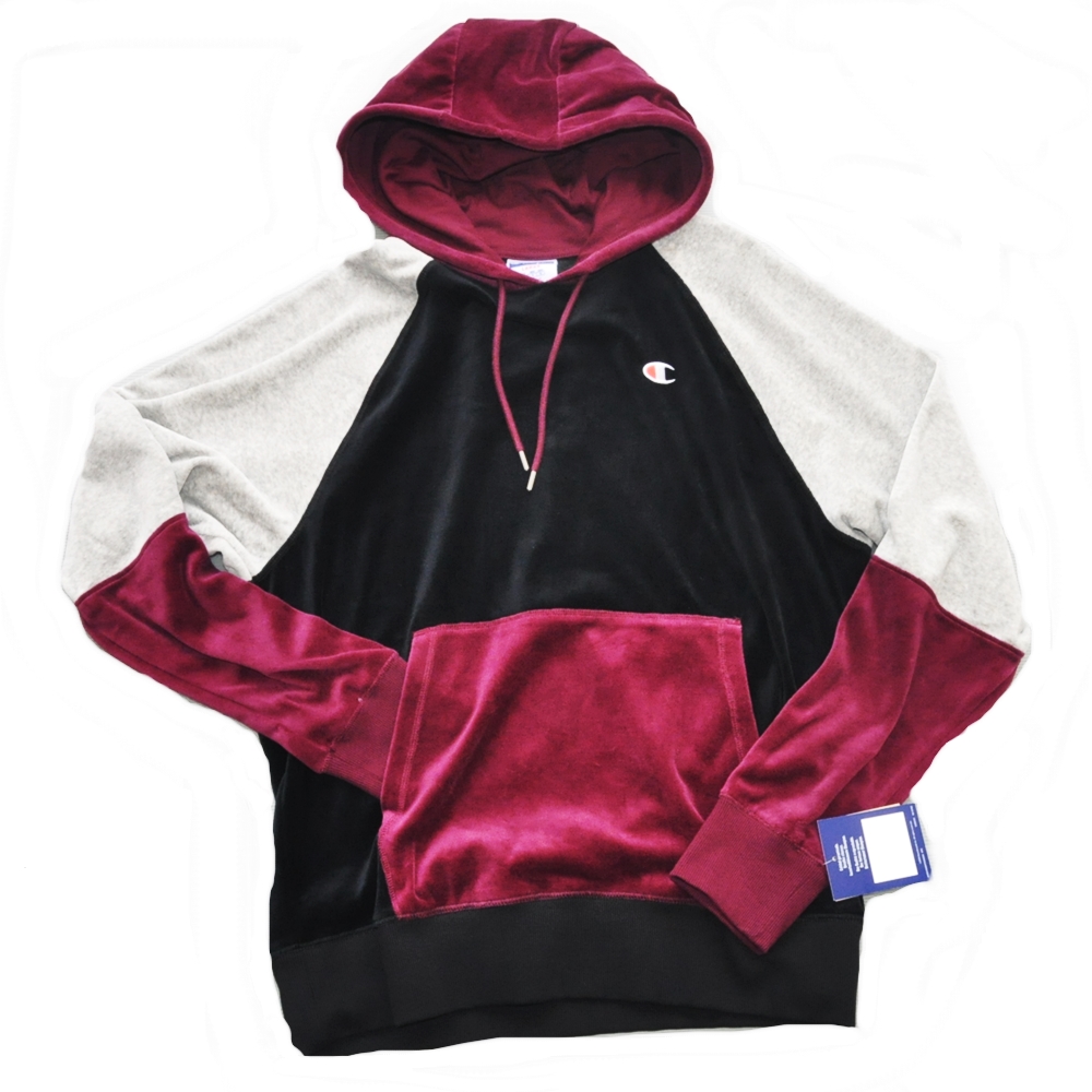 CHAMPION / チャンピオン ONE POINT LOGO VELOR PULLOVER HOODIE BURGUNDY