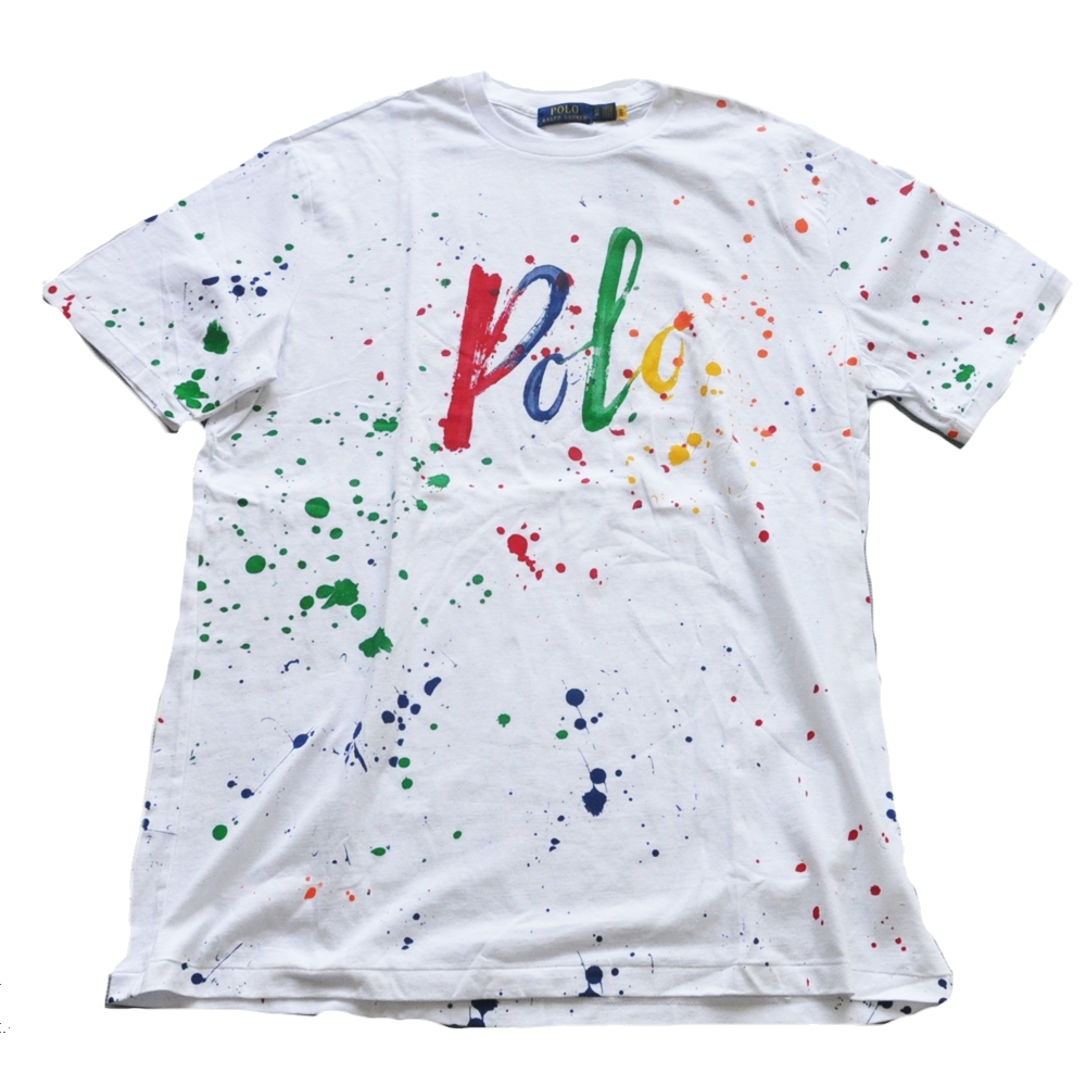 POLO RALPH LAUREN / ポロラルローレン PAINT POLO LOGO T-SHIRT WHITE