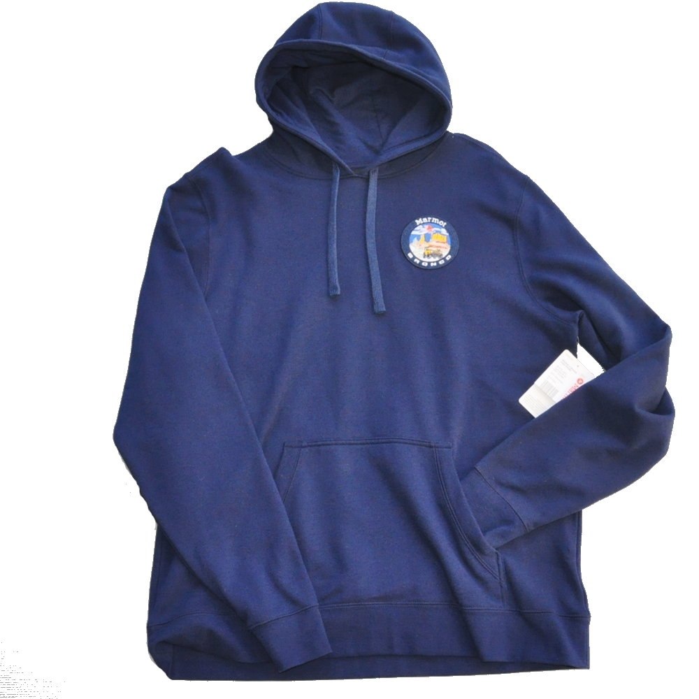 MARMOT / マーモット MARMOT BRONCO LOGO PATCH PULLOVER HOODIE NAVY BIG SIZE