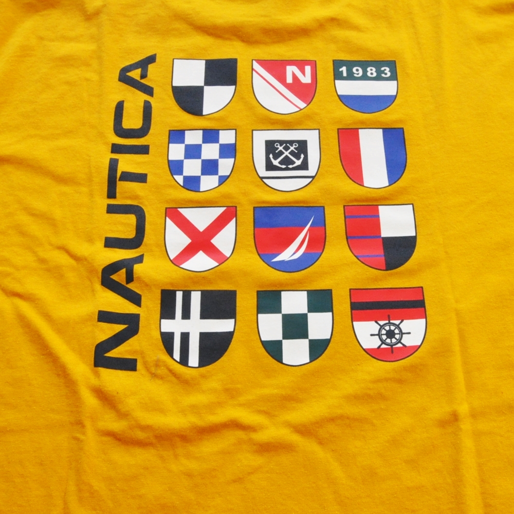 NAUTICA / ノーティカ SAILING FLAG LOGO T-SHIRT BIG SIZE MUSTARD-3