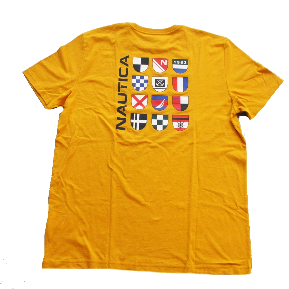 NAUTICA / ノーティカ SAILING FLAG LOGO T-SHIRT BIG SIZE MUSTARD