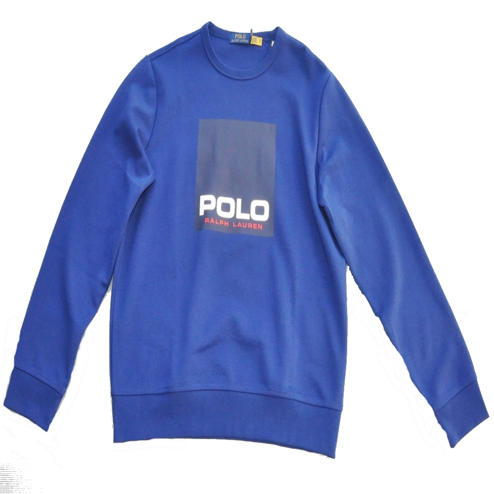 POLO RALPH LAUREN / ポロラルローレン POLO BOX LOGO CREW NECK SWEAT BLUE
